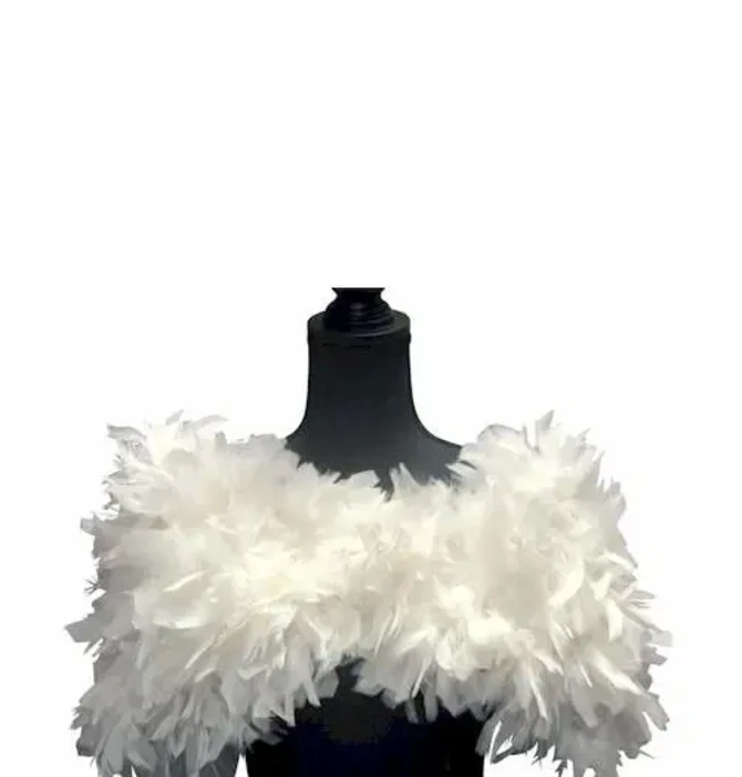 Ruffle Faux Feather Jacket