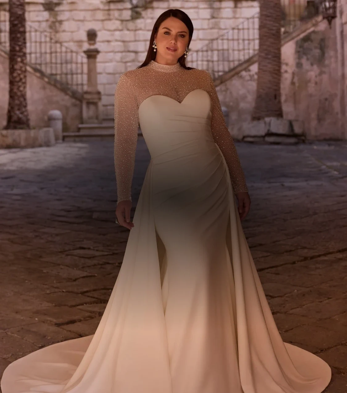 Model wearing Ronal Joyce bridal Dress, mobile banner